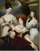George Hayter Lady Stuart de Rothesay and her daughters, painted in oils Sweden oil painting artist